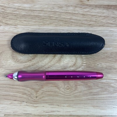 Sensa Minx Pen Pink With Original Leather Pouch Ballpoint Blue Ink Original