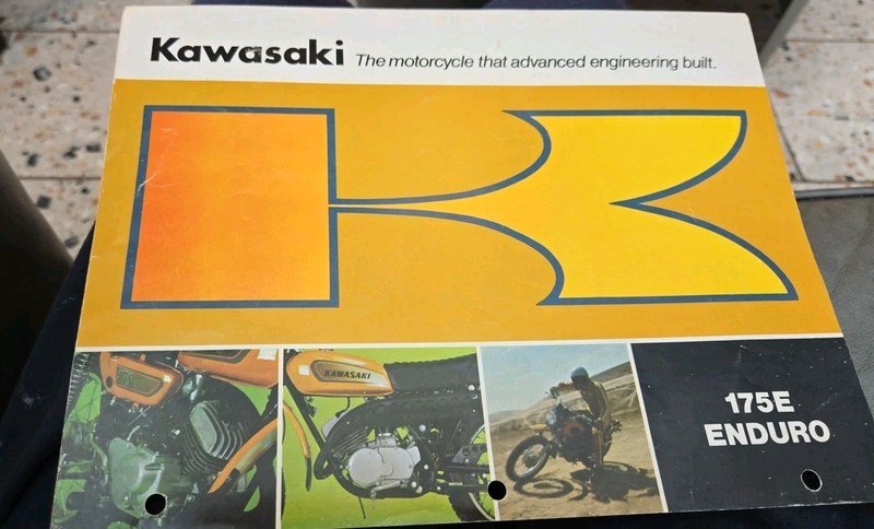 vintage Kawasaki 175E Enduro motorcycle sales brochure pamphlet