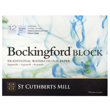 St. Cuthberts Mill Bockingford Watercolor Paper Block - 16x12-inch White Wate...