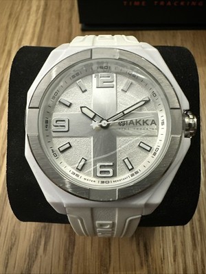 Diakka The Vice Mens Watch Precision Quartz Movement White Case Dial Straps NEW