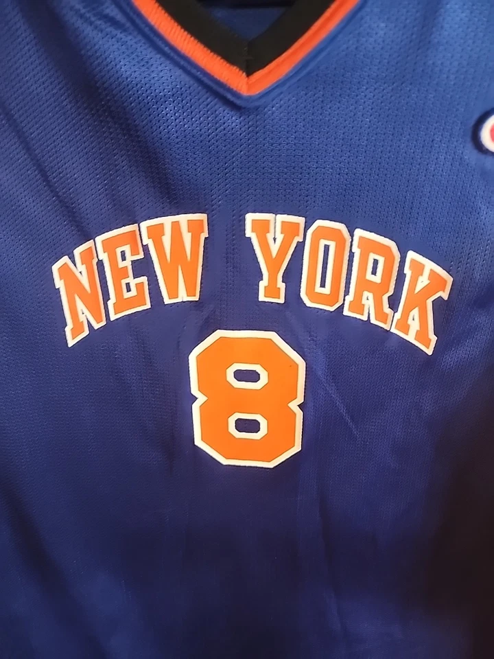 Camiseta De Colección Latrell Sprewell New York Knicks Campeón de Baloncesto NBA Azul Talla L Foto 2 de 4