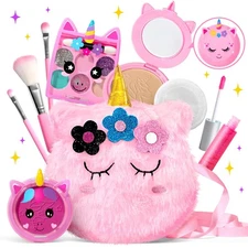 ULOVEME Kids Washable Makeup Kit for Girls 4-6 with Small Coin Purse5.5x5.25i...