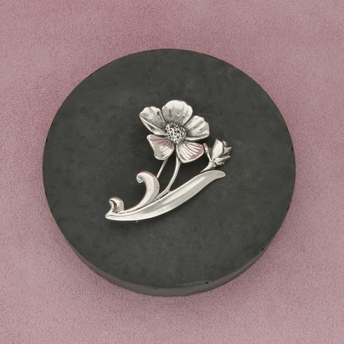 carl ruopoli sterling silver vintage black starr gorham art deco floral brooch