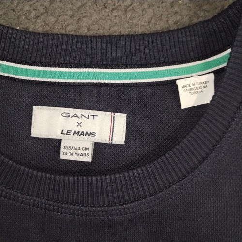 Gant X Le Mans Sweatshirt Kids 13-14 Years Navy Blue 24 Hours Debossed Embossed - Picture 2 of 15