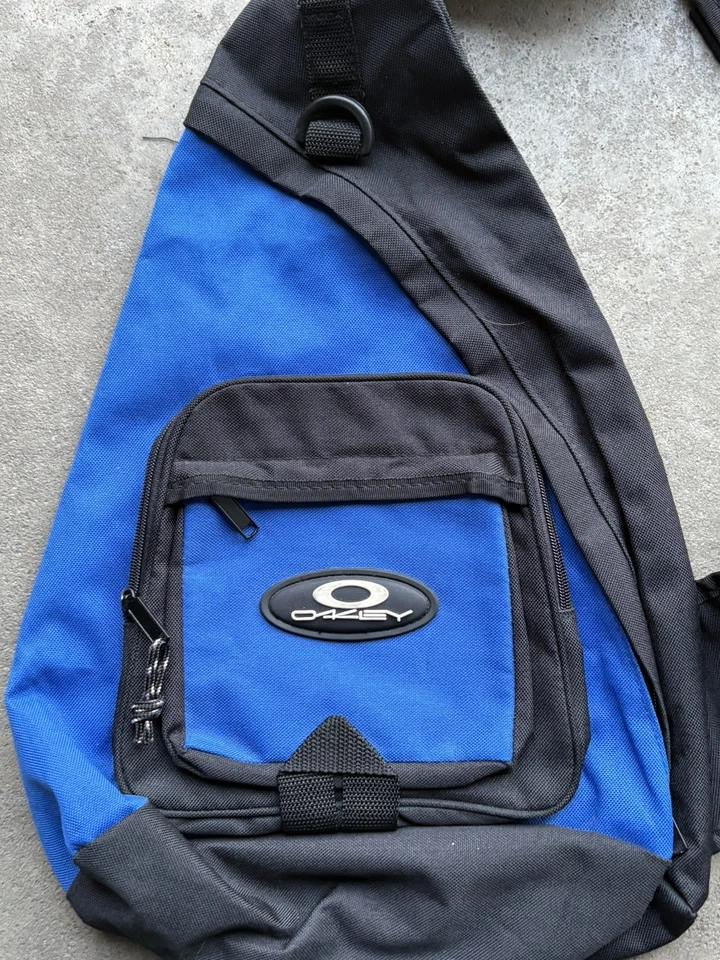 Сумка через плечо OAKLEY мужская 00s y2k архив нейлон синий черный  - Изображение 2 из 4