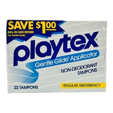 Vintage Playtex bez dezodorantu Tampony 22 Regular Gentle Glide Applicator Biały B