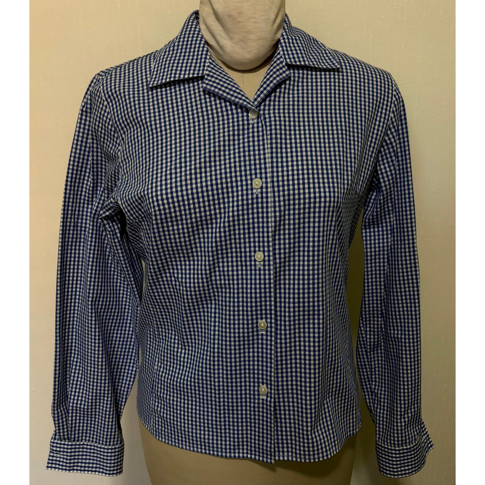 Pendleton Blue Gingham Check Plaid Button Down Sh… - image 1