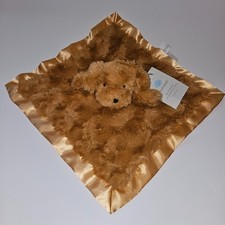Cloud Island Brown Puppy Dog Lovey Plush Baby Toy 14"x14" Rosette Satin w/TAG