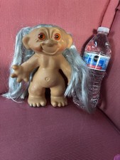 Vintage Troll Doll Large 7 Long Hair Orange Eyes Bank