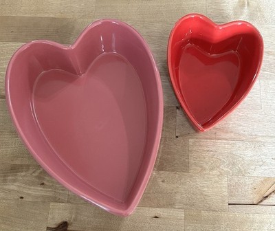 Chantal Pink, 3 Cup & Red, 1 Cup Set Of Hearts Glazed Stoneware Serving ware