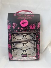 BETSEY JOHNSON 3-PACK READING GLASSES READERS 2.00 NEW AUTHENTIC