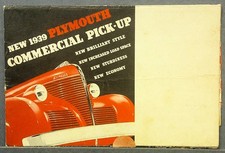 1939 Plymouth Commercial Pick Up Sales Folder Mailer 1939 Plymouth Commercial Pick Up Sales Folder Mailer