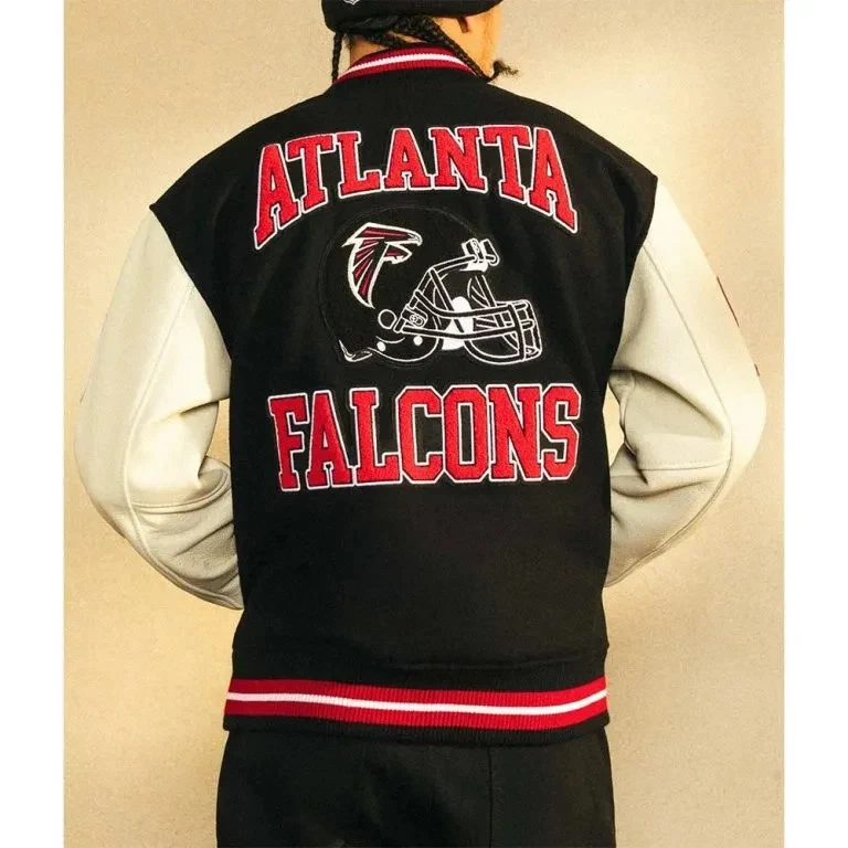 Atlanta Falcons Mashup Varsity Black Wool Sleeves Men's Jacket