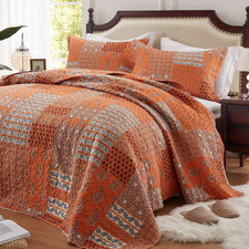 Leaonme Quilt Set Full/Queen Size 3 Piece Bedspread Coverlet Lightweight