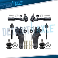 Front Upper Lower Ball Joints Inner Outer Tie Rods Kit for Toyota Tundra Sequoia