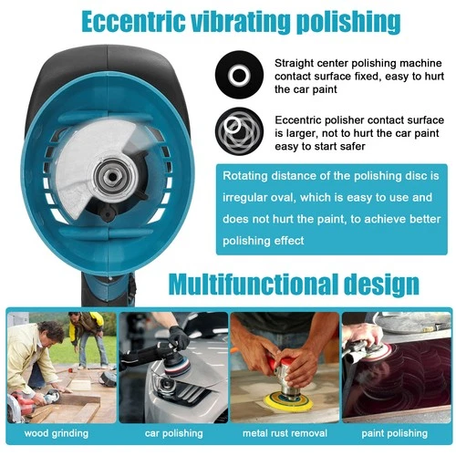 Dual Action Car Polisher Buffer Machine Cordless 6" Sander Polishing Kit Battery image 12