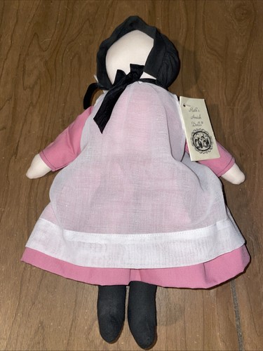 Handmade Amish Dolls 11" Tall Plush Faceless Pair Man Woman Folk Art Rag Doll - Picture 5 of 6