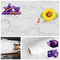 Marmor Folie Selbstklebend Matt Weiß Grau 40Cm X 2M FüR MöBel Tisch KüChe