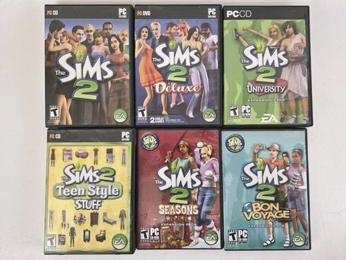 The Sims 2 PC Game Lot of 6 w/ Keys Manuals Seasons University EA