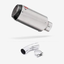 Lextek CP1 Matt S/Steel Carbon Tip Exhaust 150mm with Link Pipe for Kawasaki Z90