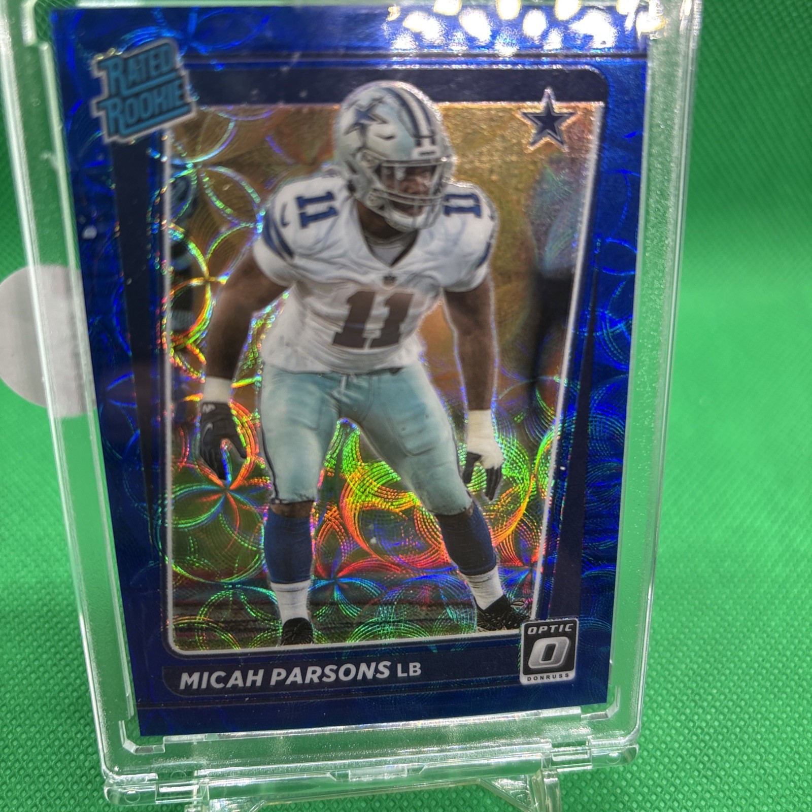 2021 Panini Donruss Optic -Rated Rookie Micah Parsons #245 Blue Hyper Prizm (RC)