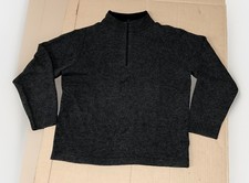 Woolrich 1/4 Zip Sweater Mens L Lamb's Wool Nylon Pullover Dark Loden Heather