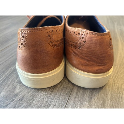 Cole Haan Cognac Leather Suade Wing Tip Lace Up Oxford Sneakers Shoes Size 9.5 - Picture 4 of 10