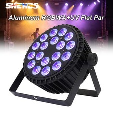 SHEHDS 18x18W Aluminum LED RGBWA UV 6in1 Flat Par Light For Stage Party DJ Light