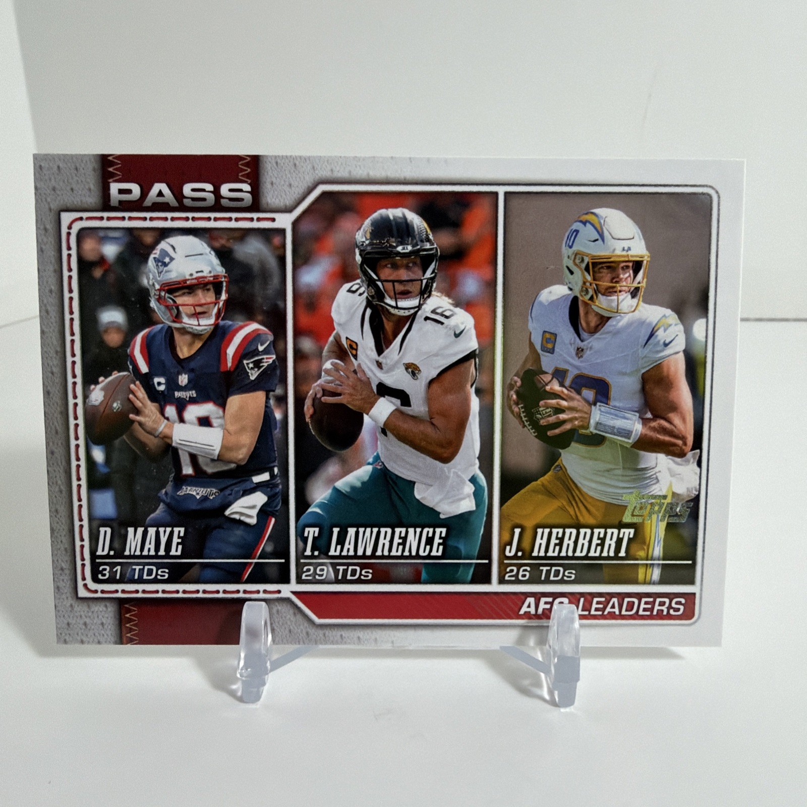 2026 Topps Flagship - Drake Maye Justin Herbert Trevor Lawrence AFC Leaders #282