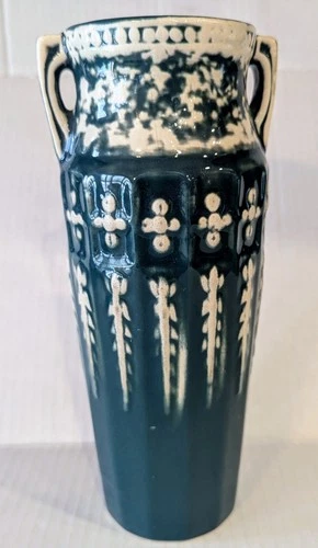 Vintage Red Wing Art Pottery Vase Grecian Urn Relief Design 1930's Art Deco