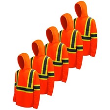 LeeHanTon High Vis Long Sleeve Hoodie Shirts for Men Safety Color Hi Vis Shirt C
