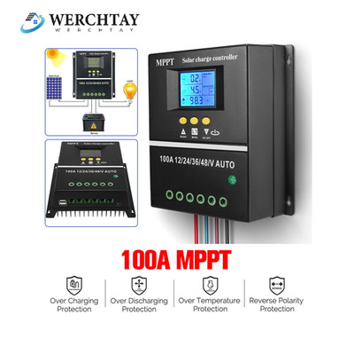 100A MPPT 4000W Solar PV Regler 12V 24V 36V 48V Solar Laderegler Controller LCD