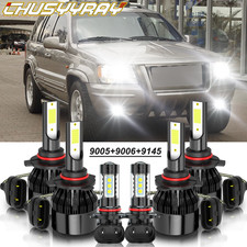 For Jeep Grand Cherokee 1999-2004 6pc Led Headlight Bulbs Hilow Beam Fog Lights