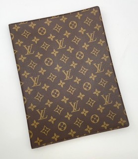 Auth Louis Vuitton Monogram Agenda Bureau Desk Planner Cover NS070123