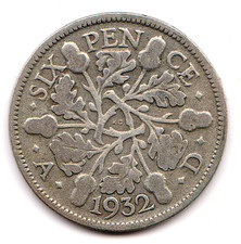 Sixpence 1932 as shown
