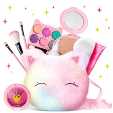 ULOVEME Kids Washable Makeup Kit for Girls 4-6 with Small Coin Purse5.5x5.25i...