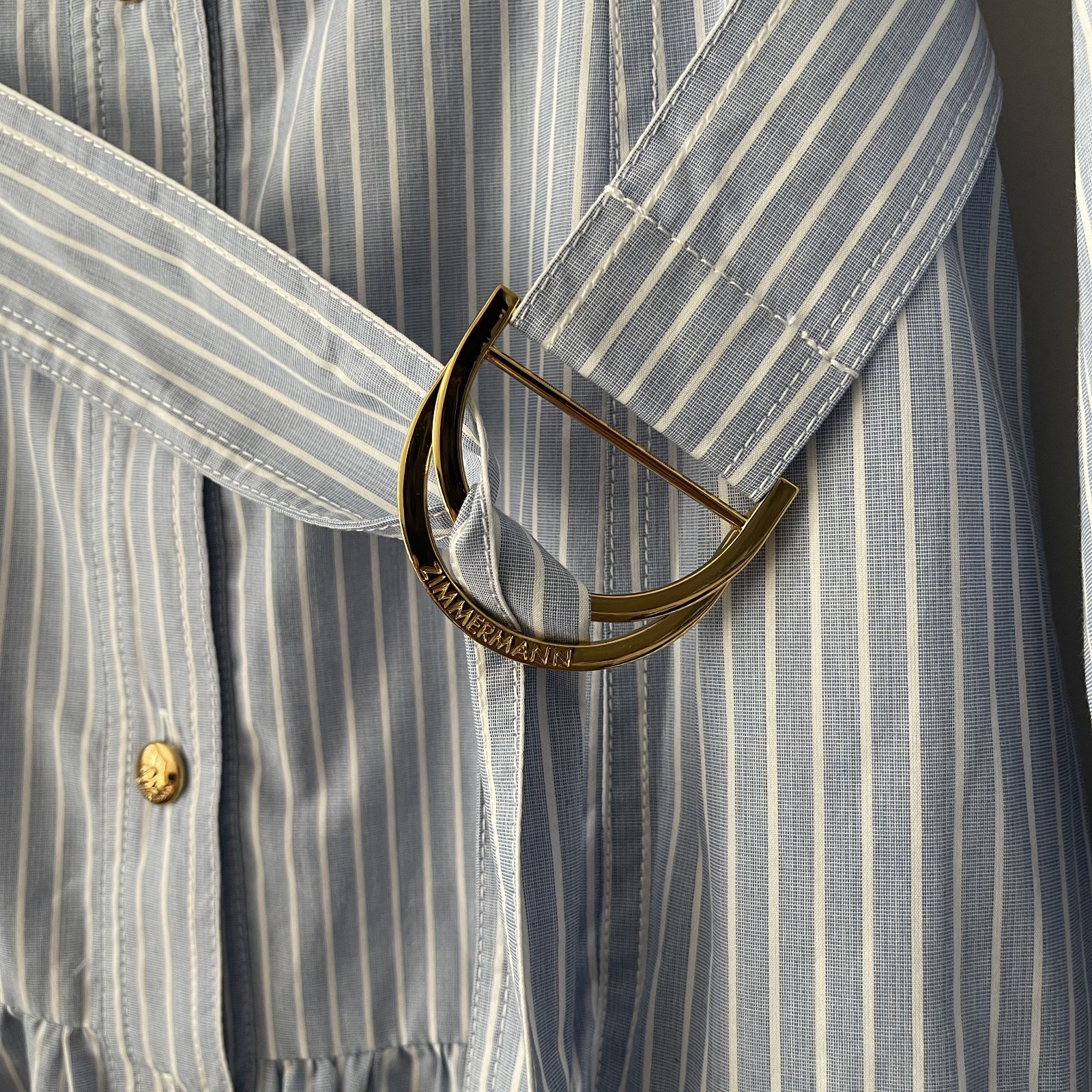 Zimmermann Stripe Utility Midi Dress Size AU1 NWOT