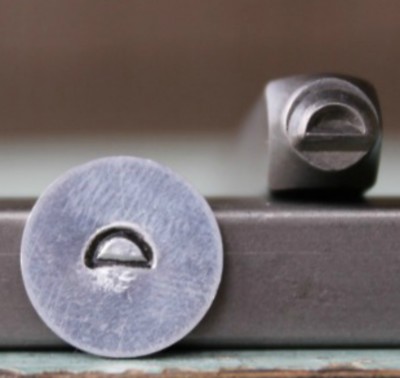 SUPPLY GUY 4mm Half Circle Metal Punch Design Stamp SGCH-274
