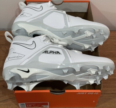 Nike Alpha Menace Pro 3 White Black CT6649-109 Football Cleat's Men's Size 10