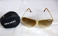 NOS Vtg 80s Ferarri Ferrari Folding GOld TOne Aviator Sunglasses Deadstock