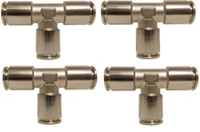 4 Air Suspension System Fittings 1/2" Air Hose Push In To 1/2" 3 Way Tee Union 