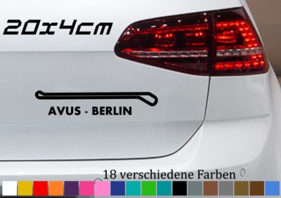 AVUS Berlin 20x4cm Aufkleber Sticker Übungsstraße Grunewald Nikolassee A115 F1