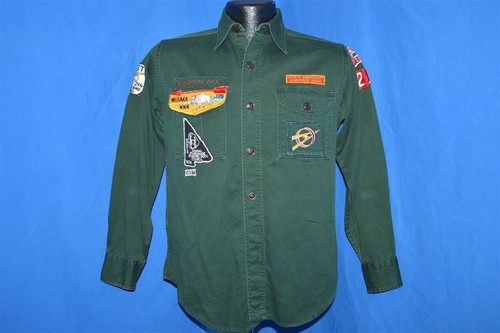 vintage 50s BOY SCOUTS EXPLORER BSA ROCK ISLAND 214 WISAKA 170 UNIFORM SHIRT M - Picture 2 of 6