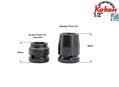 Koken 1/2'' Impact Steckschlüssel-Einsätze  dünnwandig und extra kurz