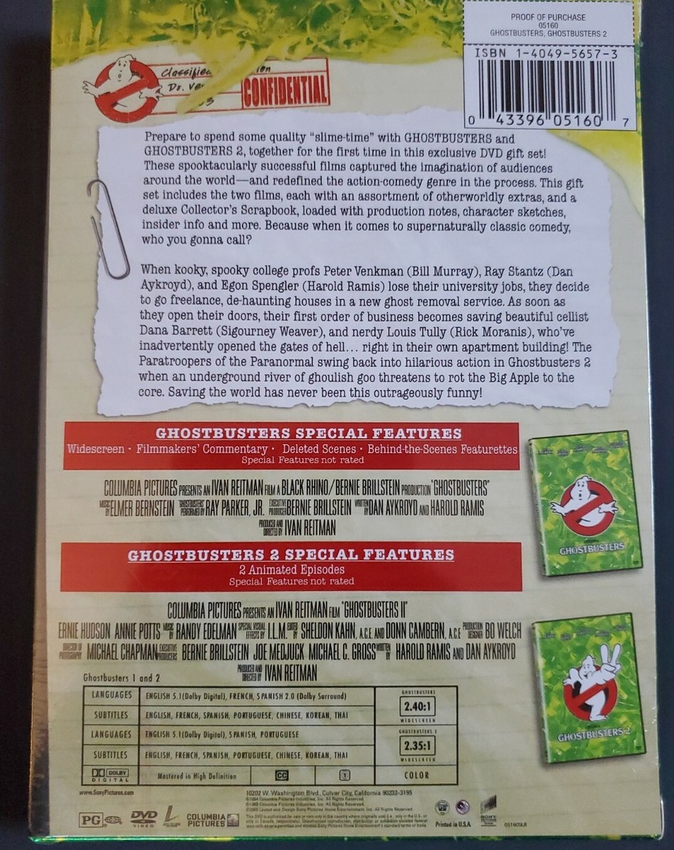 GHOSTBUSTERS 1 AND 2 DOUBLE FEATURE GIFT SET DVDS NEW SEALED | eBay