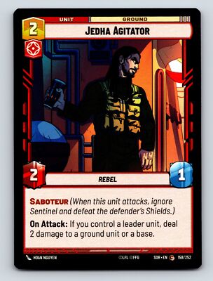 Aggression Jedha Agitator Rebel Unit Ground Saboteur Attacker 2C 1H 2P