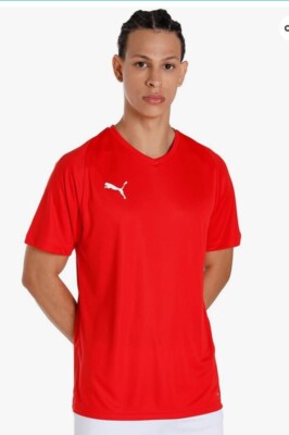 PUMA T-shirt Men's LIGA Jersey Core Red White Size Medium BNWT