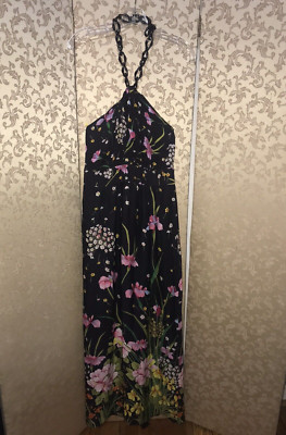 MILLY New York Black Pink Multi-Color Floral Maxi Dress Size 6