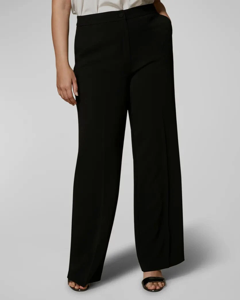 Wide leg black trousers plus shop size