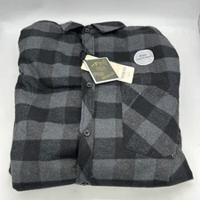Nomad Sherpa Lined Flannel Gray/Black Checkered Men Medium New With Tags
